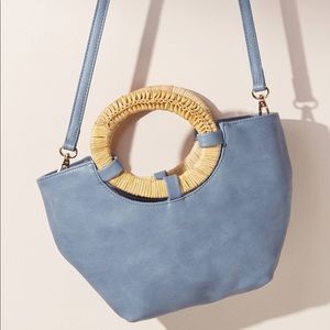 Anthropologie Rattan Handle Bag